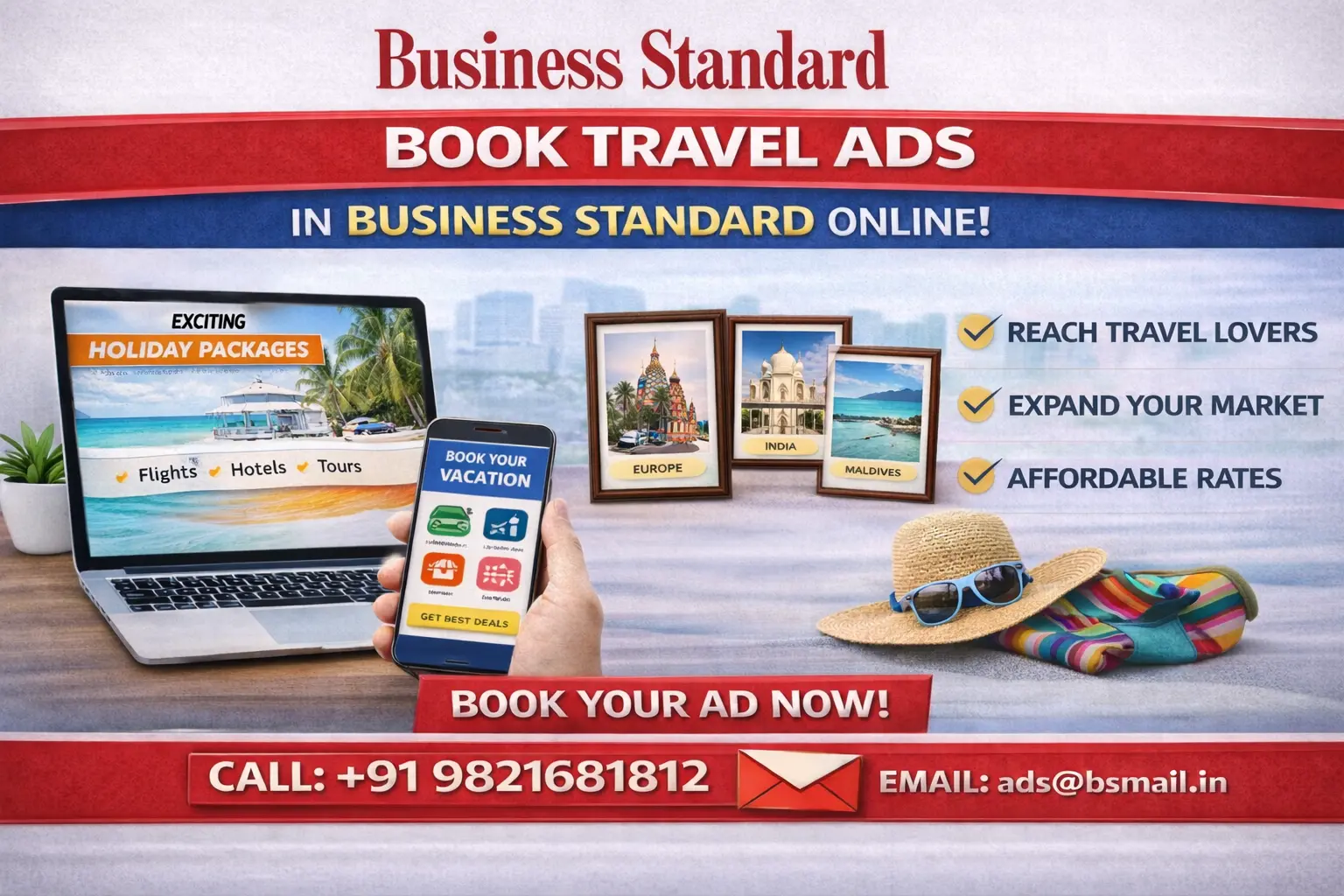 Book Travel Ads in Business Standard Newspaper Online